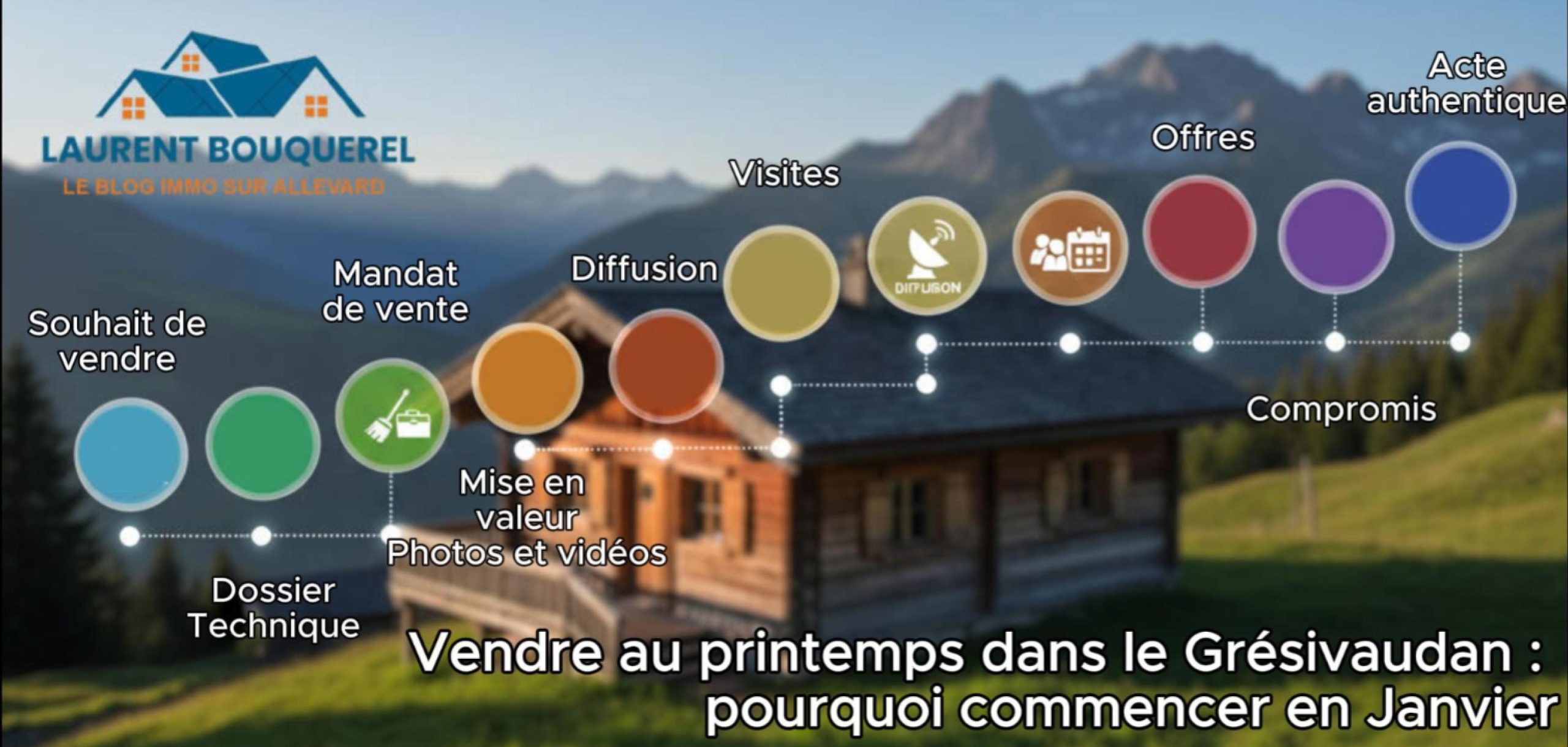 Ligne du temps d'une vente immobilière dans le Grésivaudan — de l'idée au projet jusqu'à la signature